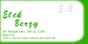 elek berzy business card